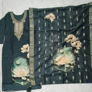 Green Printed Suit for Ladies